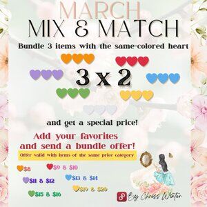 🌸 March Mix & Match Bundle Sale | Same Color Heart Items | Bundle & Save 🌸